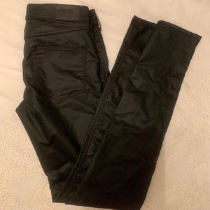 Skinny leg Faux Leather Black Pants